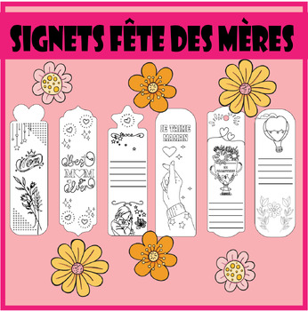 Preview of 8 Signets de livre cadeau fete des meres mother day french bookmark gift