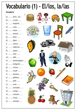 Preview of 100 Spanish Worksheets for Beginners - Hojas de ejercicios (NO PREP)