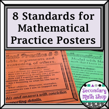 Preview of 8 Standards for Mathematical Practices Posters - Secondary Lvl. Simply Gray