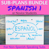 12 Substitute Lesson Plans Bundle for Spanish 1
