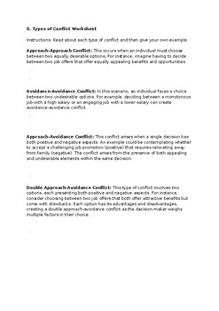 Preview of 8. Types of Conflict Worksheet