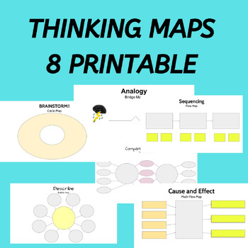 Preview of 8 Maps for Thinking Brainstorming printable templates