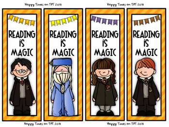 Preview of 8 WIZARD Melonheadz theme BOOKMARKS harry potter