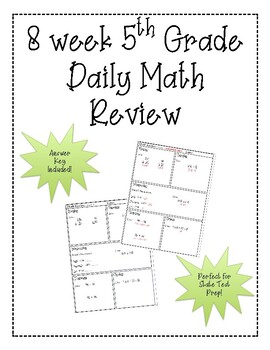 Preview of 8 Week 5th Grade Daily Math Review