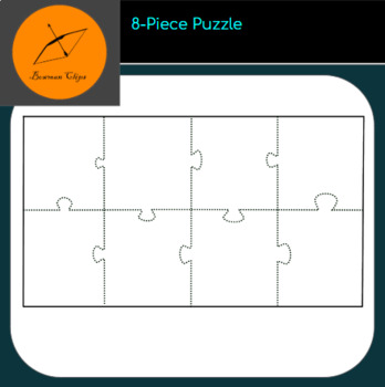 4 piece blank puzzle template separate pieces 2x2 by FireBow Clips