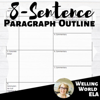 Preview of 8 sentence paragraph outline--FREE