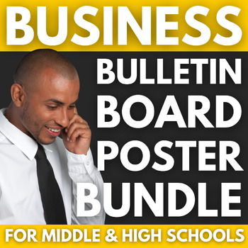 Preview of 90 Business Bulletin Board Posters BUNDLE | Business Classroom Decor Pack