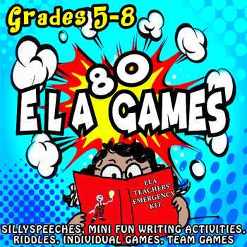 Preview of ELA GAMES: 80 MIDDLE SCHOOL FUN ACTIVITIES