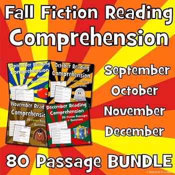 Preview of Fall Reading Comprehension Passages - BUNDLE, Fun Reading, Funny Reading