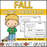 80 Fall Word Problems NO PREP Addition and Subtraction K-1