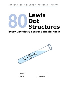 Preview of 80 Lewis Dot Structures Every Chemistry Student Should Know - Worksheet and Key