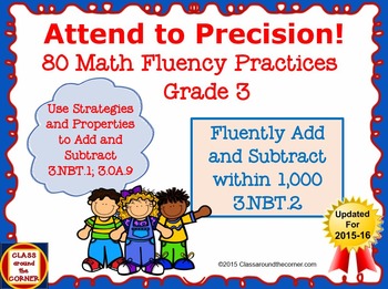 Preview of 80 Math Fluency Practices Grade 3: Attend to Precision!