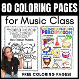 80 Music Coloring Pages for Elementary Music Class!