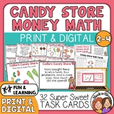 Money Math Candy Store Task Cards- Working with Coins - Pr