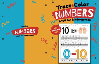 Preview of 80 P Fun activities Kindergarten Tracing & Coloring Number Worksheets