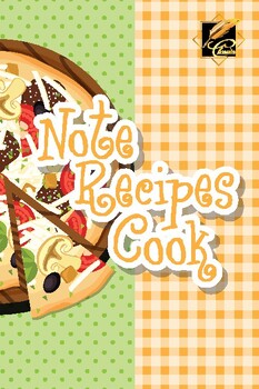 Preview of 80 Page Note Recipe book, Note book, Cooking book, Printable PDF file