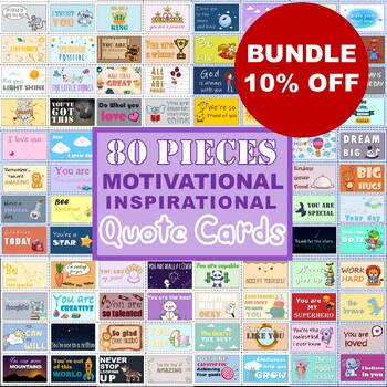 Preview of 80 Pieces Motivational Quote Cards, Encouragement Postcards for Students