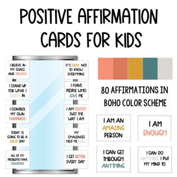 Preview of Classroom Decor | Positive Affirmation Sayings Cards for Students