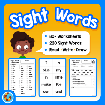 Preview of NEW! 80+ Sight Word Fluency Worksheet Pack  (Read • Write • Draw)