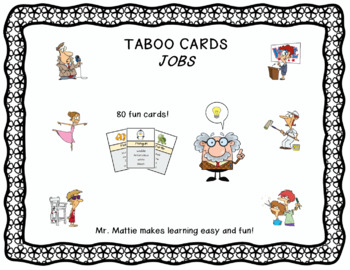Preview of 80 Taboo Cards Jobs