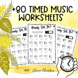 80+ Timed Music Theory Worksheet- Note Naming / intervals 