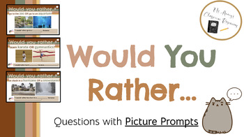 Preview of 80+ Would You Rather Questions with Picture Prompts --Morning Meeting Activity