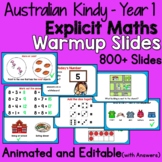 800+  Explicit Maths Warmups *Kindy - Year 1* (Animated, E