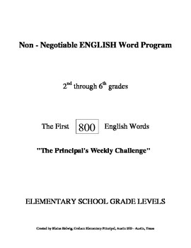 Preview of 800 Non-Negotiable English Word Writing Program (FREE)