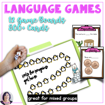 Preview of 800 Parts of Speech Game Cards for Language Skills and 13 Game Boards for Speech