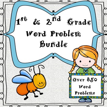 Preview of 1st & 2nd Grade One & Two Step Word Problems-Bundle (840 Problems)