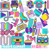 80s Doodles Nostalgia Retro 1980 Elements Clipart