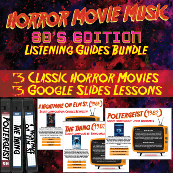 Preview of 80s Edition: Horror Movie Music Listening Guides * 3 LESSON BUNDLE*