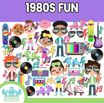 80s party clipart