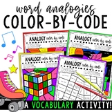 80s Themed Word Analogies Color by Code Vocabulary Activity