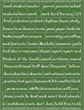 Preview of 81 White Fabric Font Teacher School Learn Graduation green tags captions clipart