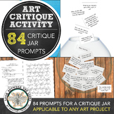 84 Art Critique Jar Prompts 3 Activities, Worksheets for M