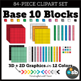 84 Base Ten Blocks Clipart in 2D & 3D // Place Value // In