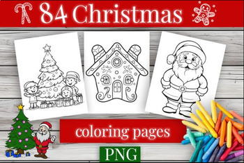 Preview of 84 Christmas Coloring Book, PNG 800