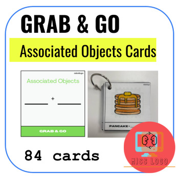 Preview of 84 Grab and Go Associated Objects Cards Progress Monitor | Speech Therapy ABA