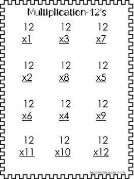 84 multiplication worksheets numbers 1 12 2nd 5th grade