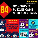 84 Nonogram Puzzles Game with Solutions (bundle)
