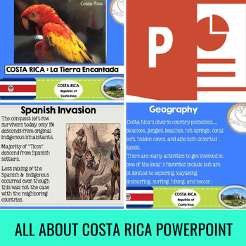 Preview of Costa Rica, A Culture Power Point in English with Response Questions (84 Slides)
