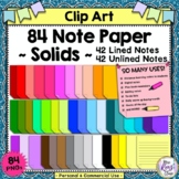 Sticky Note CLIP ART 84 PNGs - 42 Lined Notes & 42 Unlined