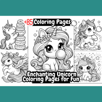 85 Enchanting Unicorn Coloring Pages by fatima shakur | TPT