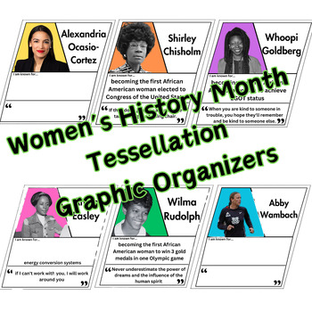 Preview of 85 Women's History Month Graphic Organizer Tessellations