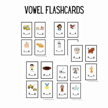 Preview of 87 Vowel Flashcards-Missing the Vowel Thriving Students by Nicole