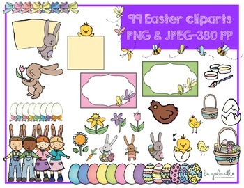 Preview of 99 Cliparts de Pâques (printemps) [EASTER] [SPRING] [ILLUSTRATIONS]