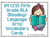 89 Common Core Reading Vocabulary Cards for Fifth Grade