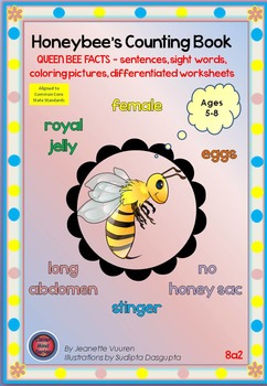 Preview of HONEY BEE FACTS: QUEEN BEE-DIFFERENTIATED WORKSHEETS-SET 2-PORTRAIT-8a2