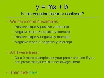 Ccs 8 F A 3 Proving Y Mx B Is Linear And Y X 2 Is Nonlinear By Murphy S